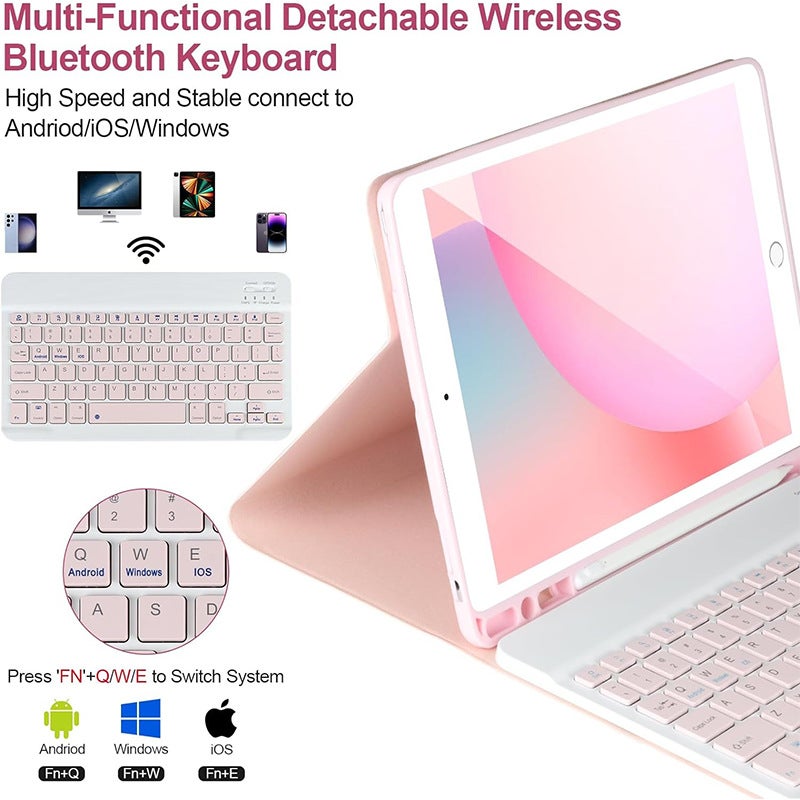 Suitable For Ipad Tablet 10.2Inch Protective Case 10.5 Detachable Wireless Bluetooth Keyboard Air3 Pen Slot Leather Case - Image 4